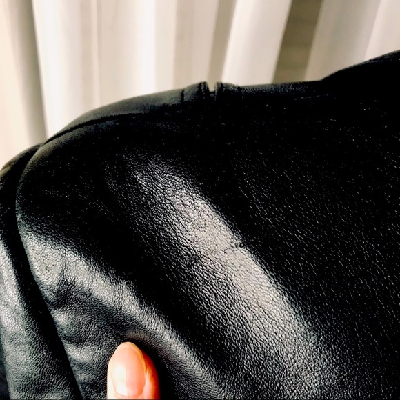 JONES WEAR SPORT lined leather bikercore baddie aesthetic jacket black M - Picture 7 of 11